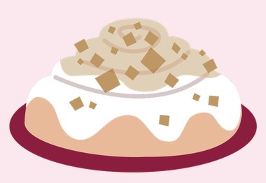 Roll con topping de manzana