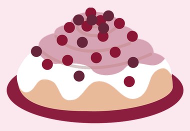 Roll con topping de frutos rojos